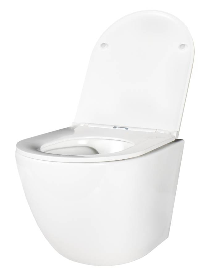 Унитаз подвесной безободковый Creto Cer C1 Plus 1001-002Cer-C1W/1 с крышкой-сиденьем микролифт