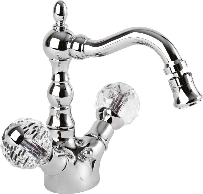 ATLANTIS-BS2-02-Sw Смеситель на биде с донным клапаном, исполнение бронза, ручки Swarovski