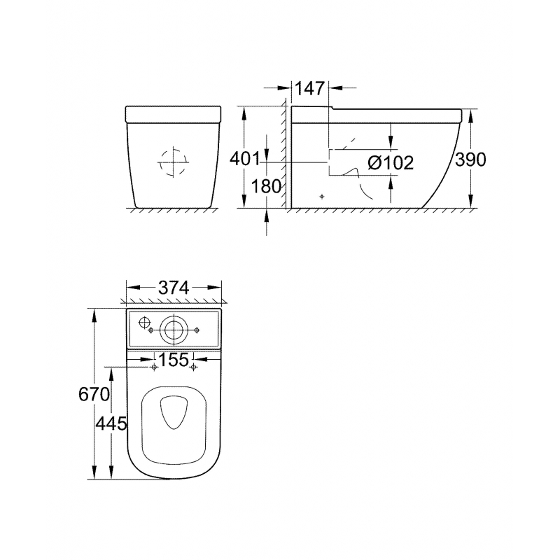 Grohe Euro Ceramic 39338000 чаша