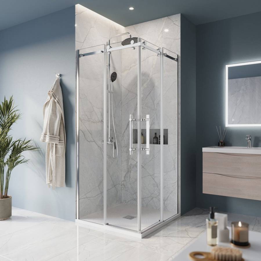 MARINO-A-2-90-C-NERO Душевой уголок, Условный размер, мм:900x900x1950 Габариты с диапазоном регулировок, мм:(885-900)х(885-900)x1950 