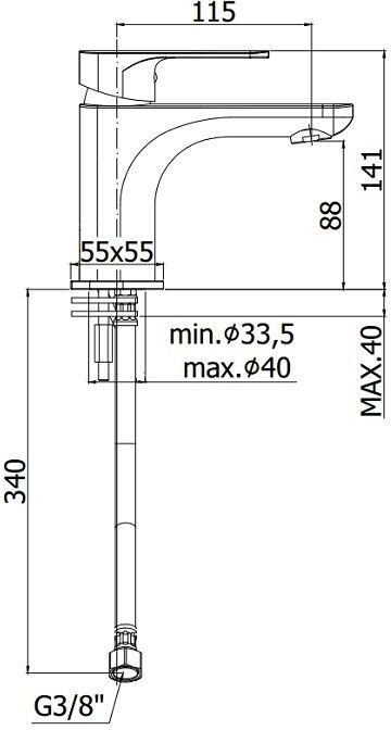 Смеситель для раковины Paffoni Sly SY071CR