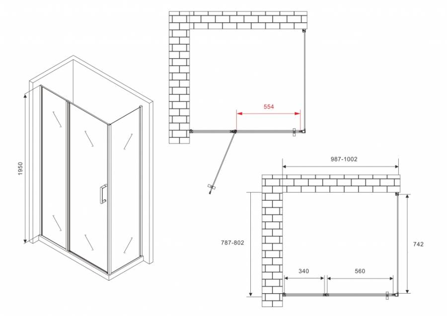 Душевой уголок ABBER Sonnenstrand AG04100S-S80