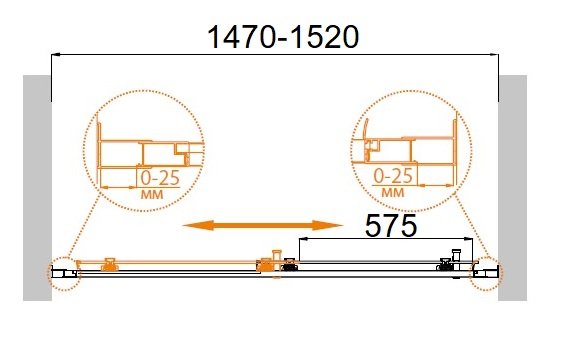 MOLVENO-BF-1-150-P-Cr Душевая дверь