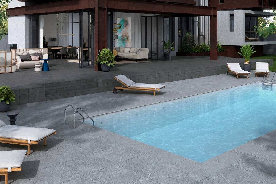 Противоскользящая плитка, BASE GRIS ANTISLIP 33х33, Milan
