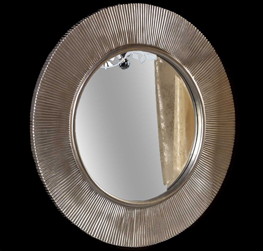 Зеркало SHINE серебро глянец с подсветкой d82 528-SL light Boheme