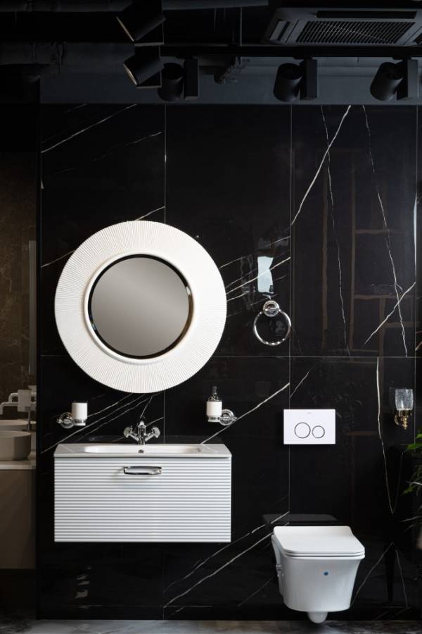 Зеркало SHINE Белое d82 light 528-W light Boheme