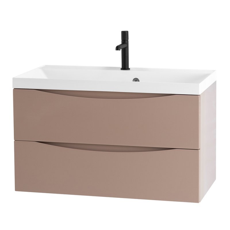 Тумба с раковиной подвесная BelBagno MARINO 80 Rovere Bianco, раковина белая