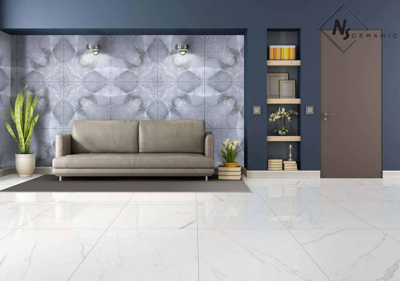 NS Ceramic Керамогранит с Эффектом Камня NSC8037 White 80x80 - керамическая плитка и керамогранит