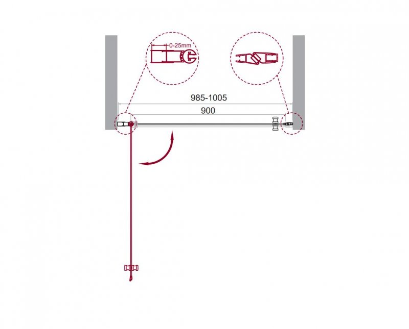 Душевая дверь BelBagno ETNA-B-1-60-C-Cr