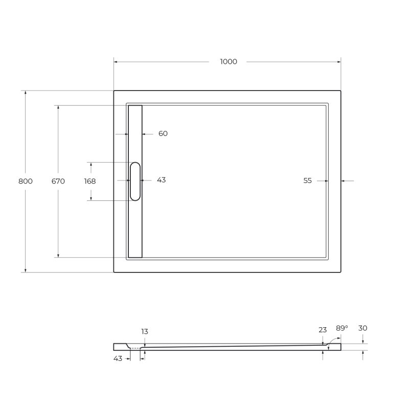 Поддон из искусственного мрамора CEZARES TRAY-AS-AH-160/80-30-W