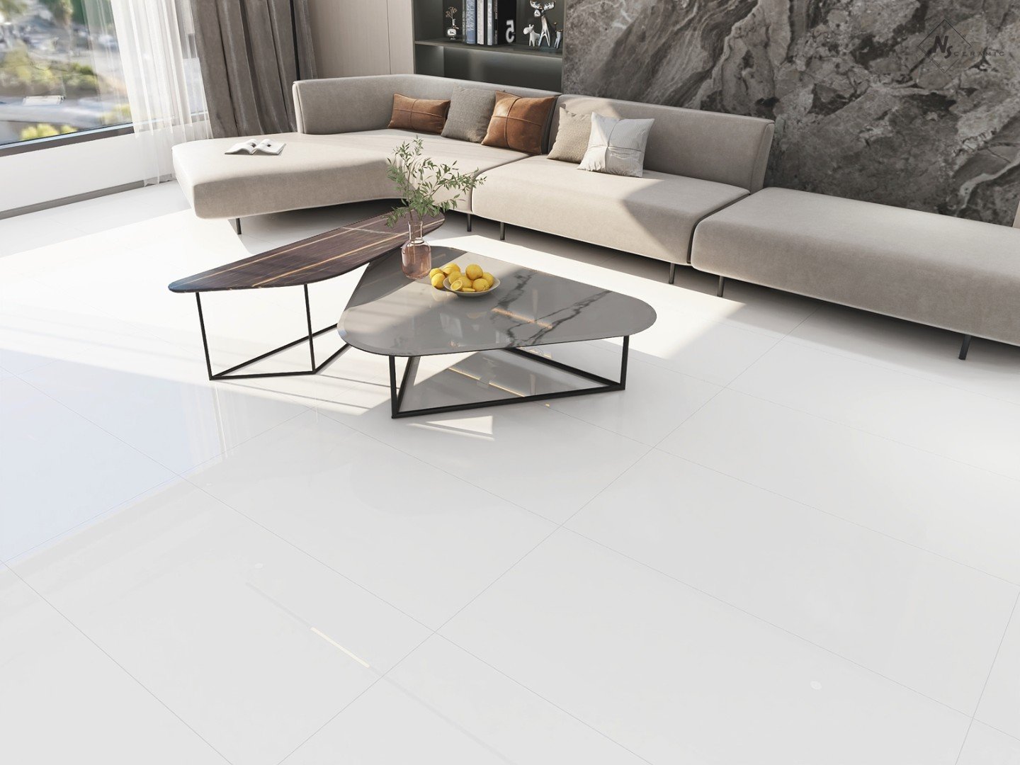 NS Ceramic Керамогранит с Эффектом Камня NSC1278 White 60x120 - керамическая плитка и керамогранит
