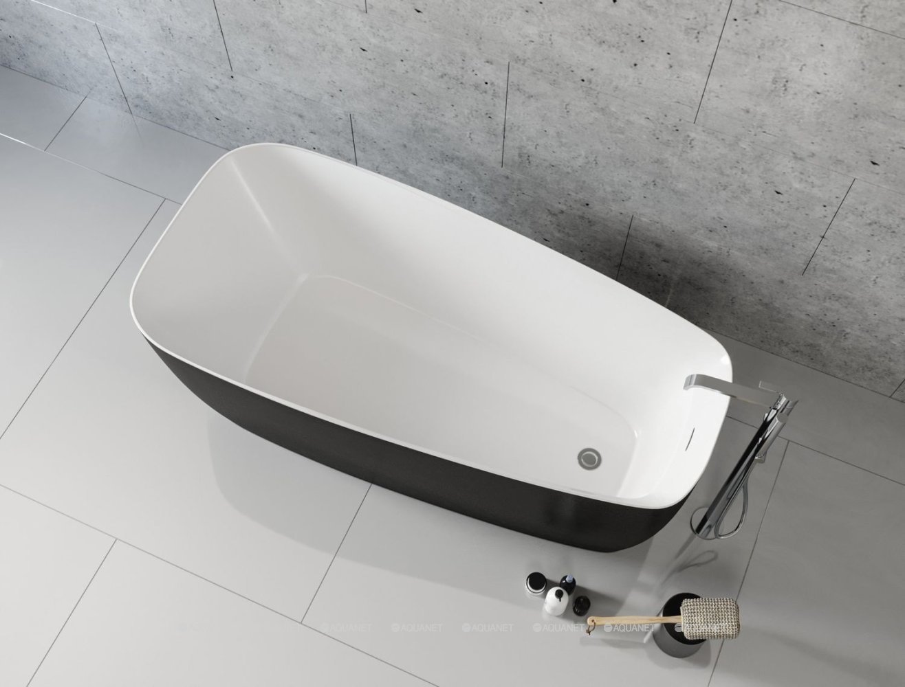 Акриловая ванна Aquanet Family Trend 170x78 90778 Gloss Finish (панель Black matte)