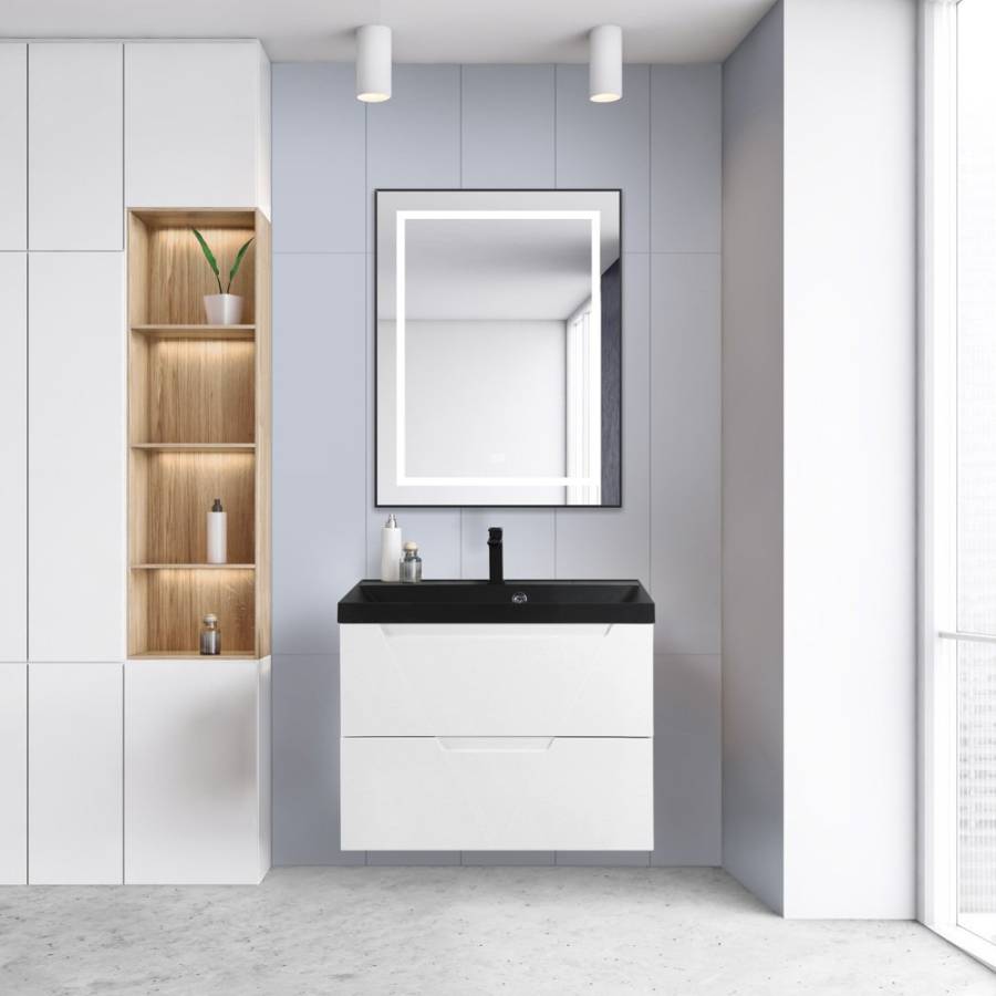 Тумба с раковиной подвесная BelBagno VITTORIA 80 Pino, раковина белая