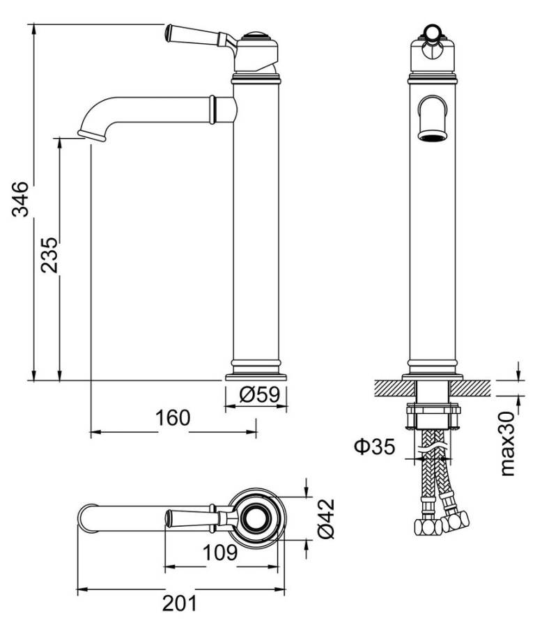 Смеситель Timo Arisa 5311/03F для раковины, черный матовый