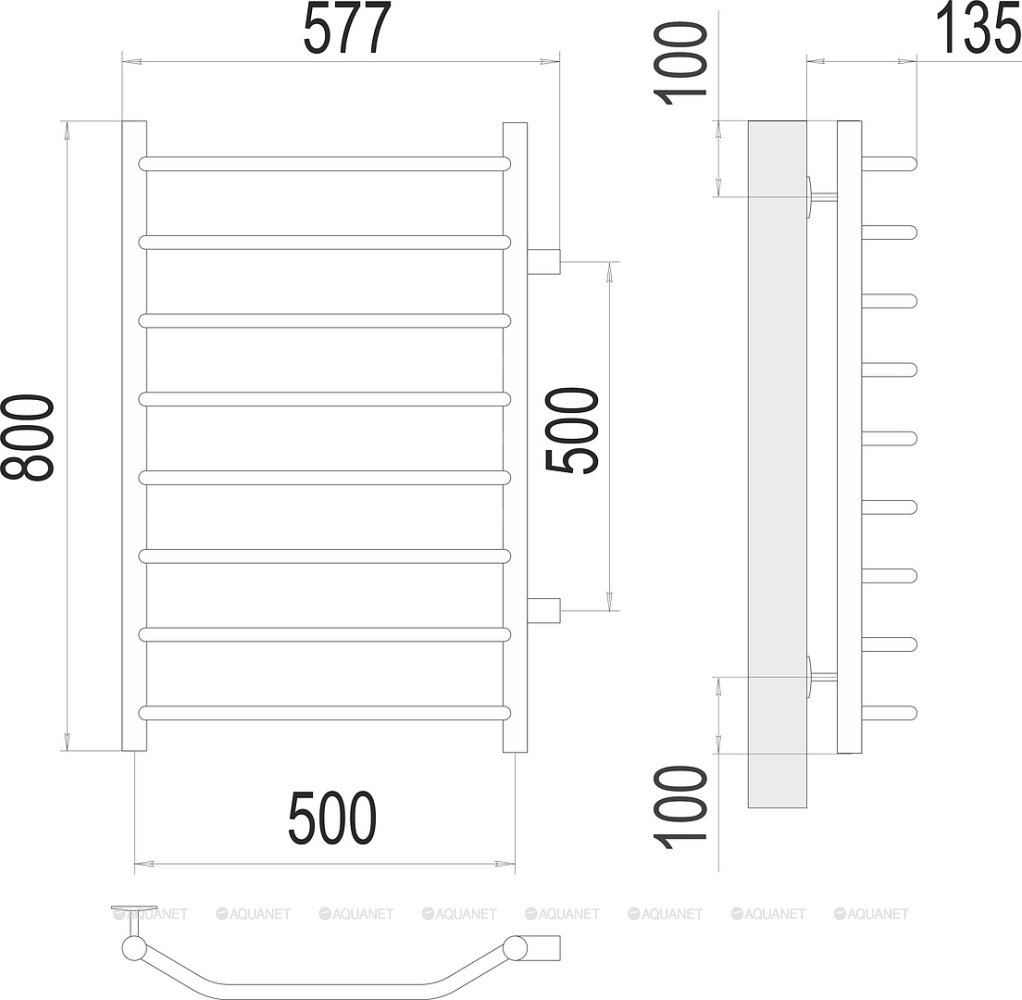 Полотенцесушитель Terminus Виктория П8 500х800 бп500