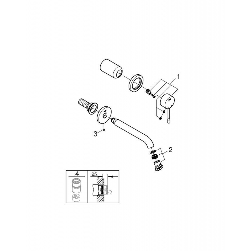 Смеситель для раковины Grohe Essence New 19408001 хром