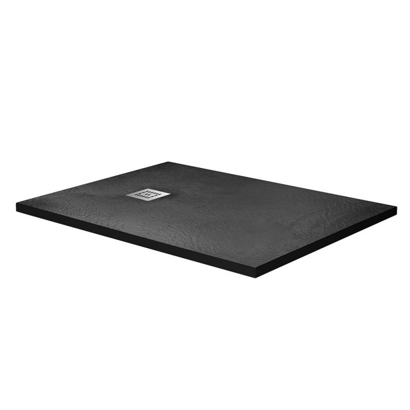 TRAY-MR-UNO-AH-180/80-35-W-CR Поддон из искусственного мрамора в комплекте с сифоном с декоративной накладкой (хром)