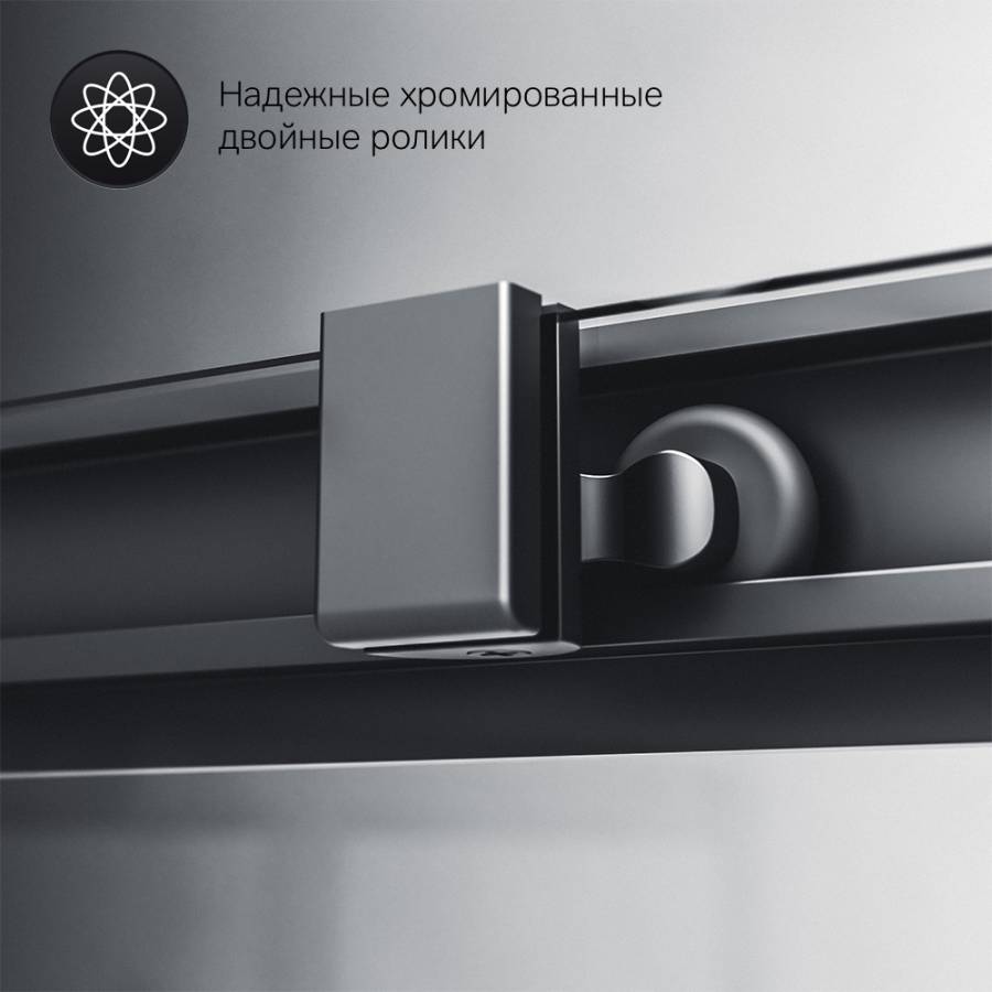 W93G-404-120290-BT Gem S Twin Slide 120x90. Душевое ограждение,120x90, профиль Черный мат., стекло п