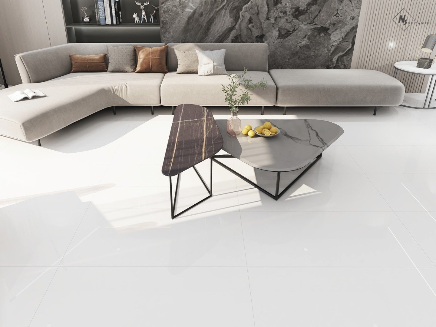 NS Ceramic Керамогранит с Эффектом Камня NSC1278 White 60x120 - керамическая плитка и керамогранит