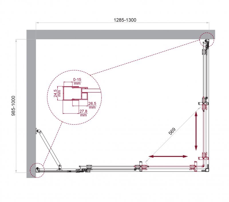 Душевой уголок BELBAGNO LUCE-AH-21