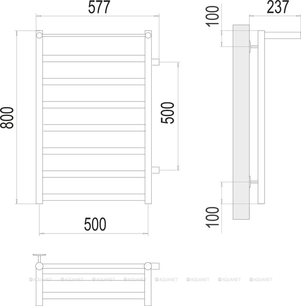 Полотенцесушитель Terminus Хендрикс П8 500х800 бп500