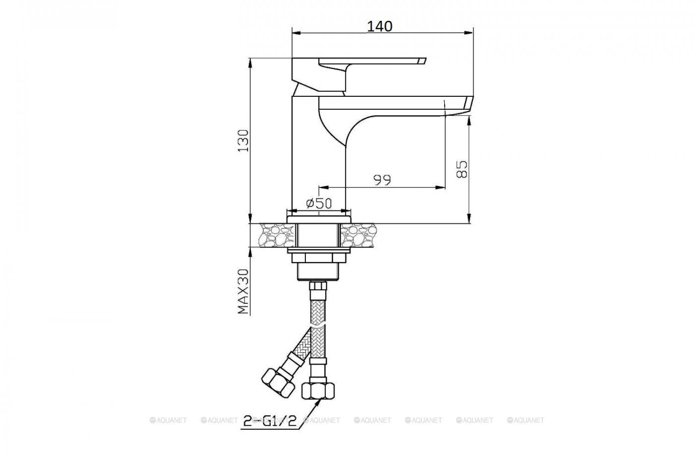 Смеситель для раковины Agger Brilliant A0302100