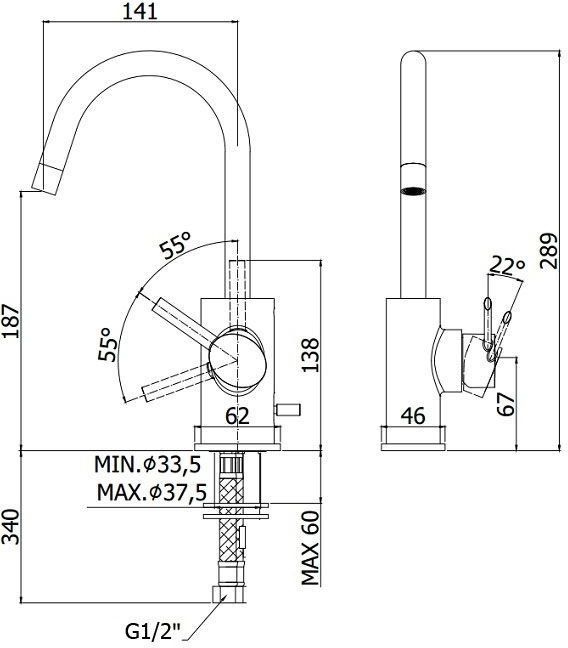 Смеситель для раковины Paffoni Berry BR078CR