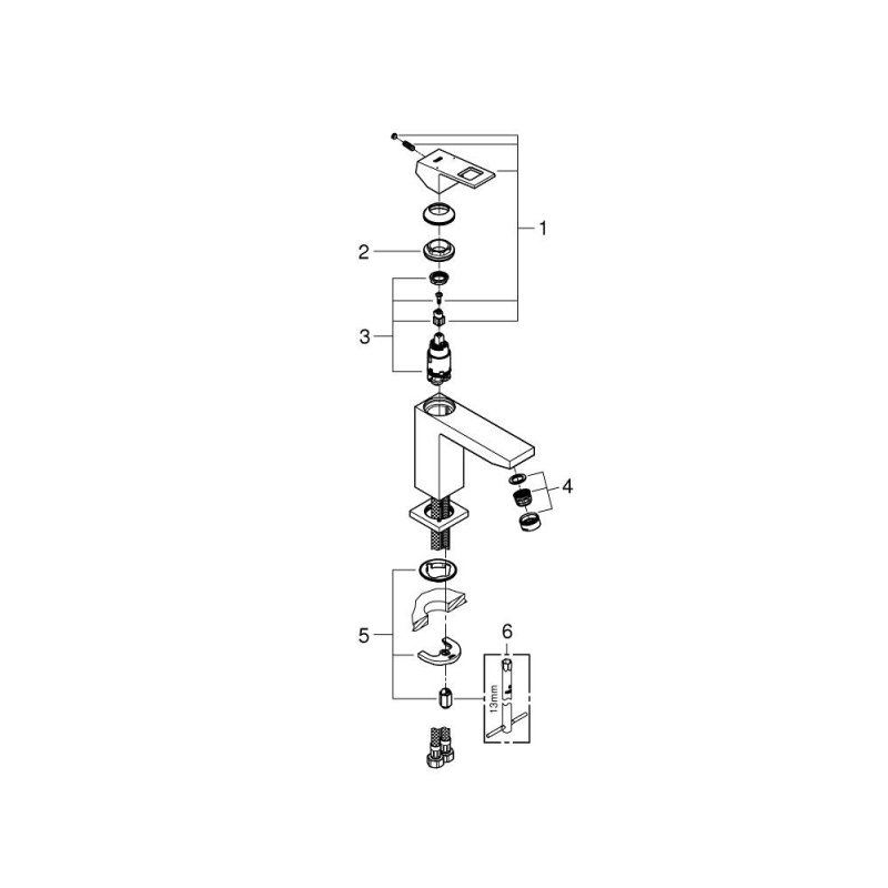 Смеситель для раковины Grohe Eurocube 23446000 хром