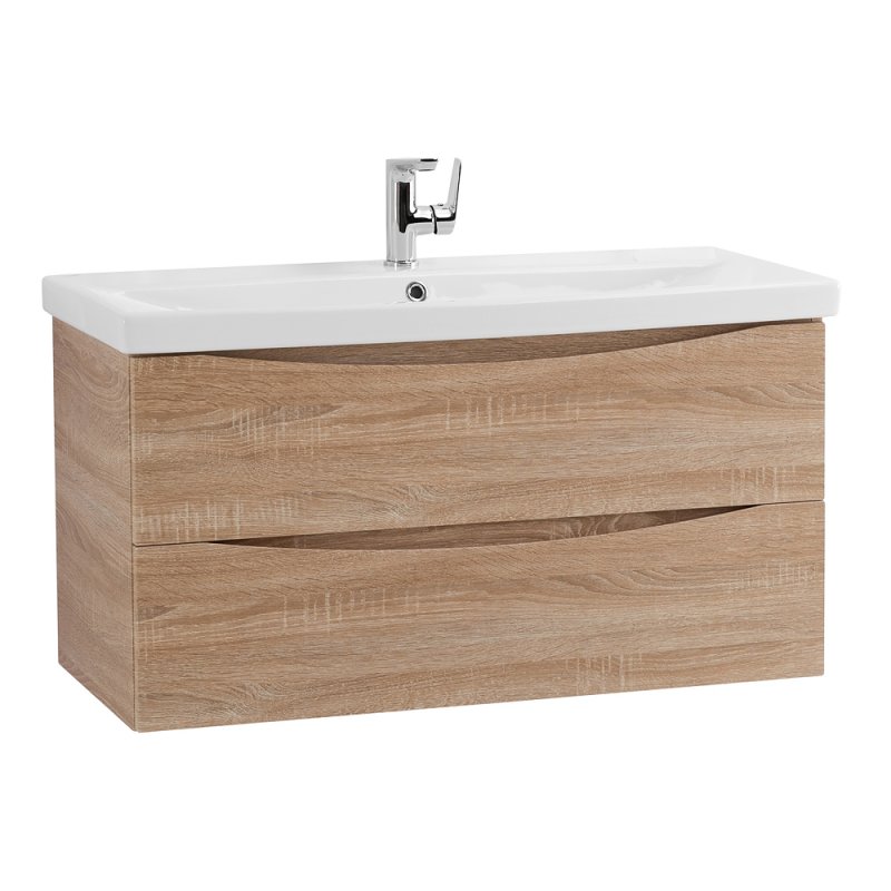 Тумба с раковиной подвесная BelBagno MARINO-CER 80 Rovere Bianco, раковина белая