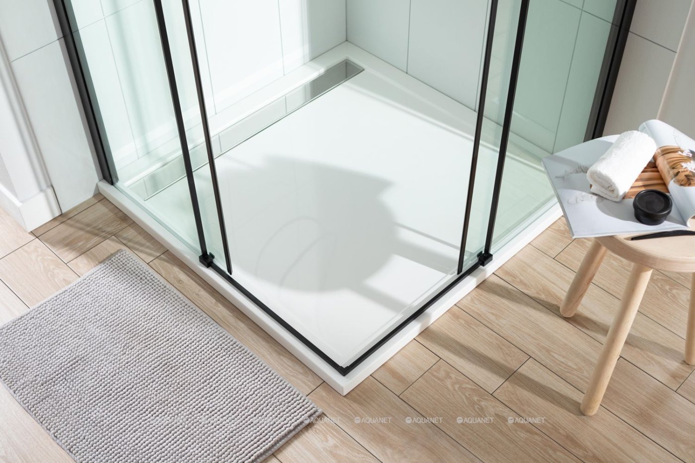 Душевой уголок Aquanet Pleasure AE60-S-100x100U-BT 100x100, прозрачное стекло