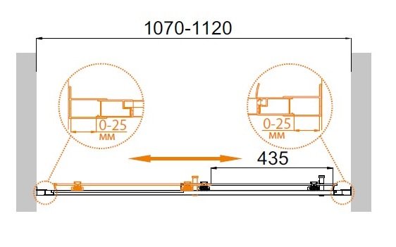MOLVENO-BF-1-110-C-Cr-IV Душевая дверь