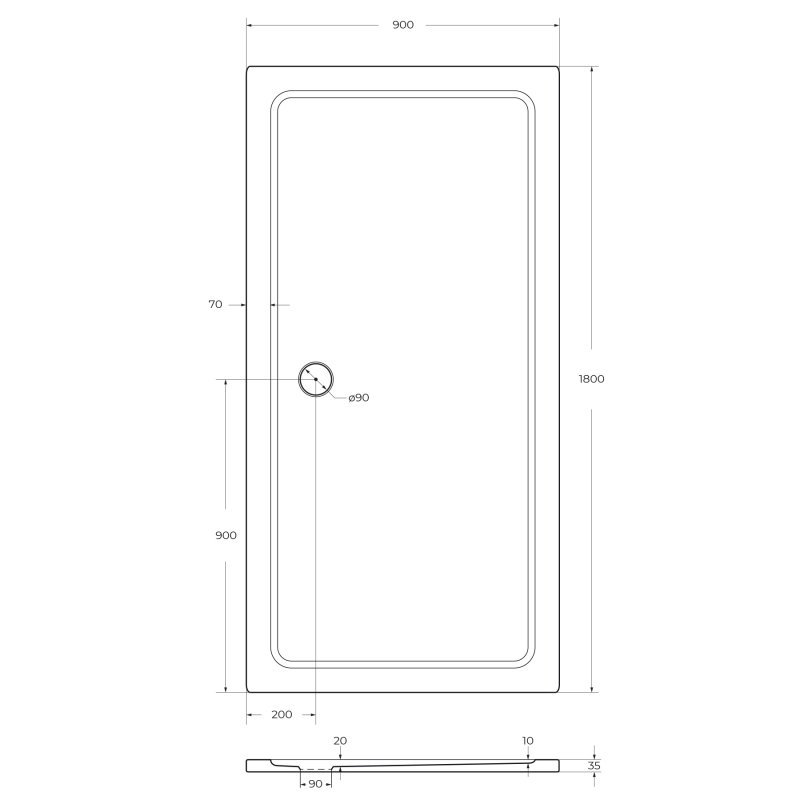 Поддон SMC CEZARES TRAY-M-AH-120/90-35-W