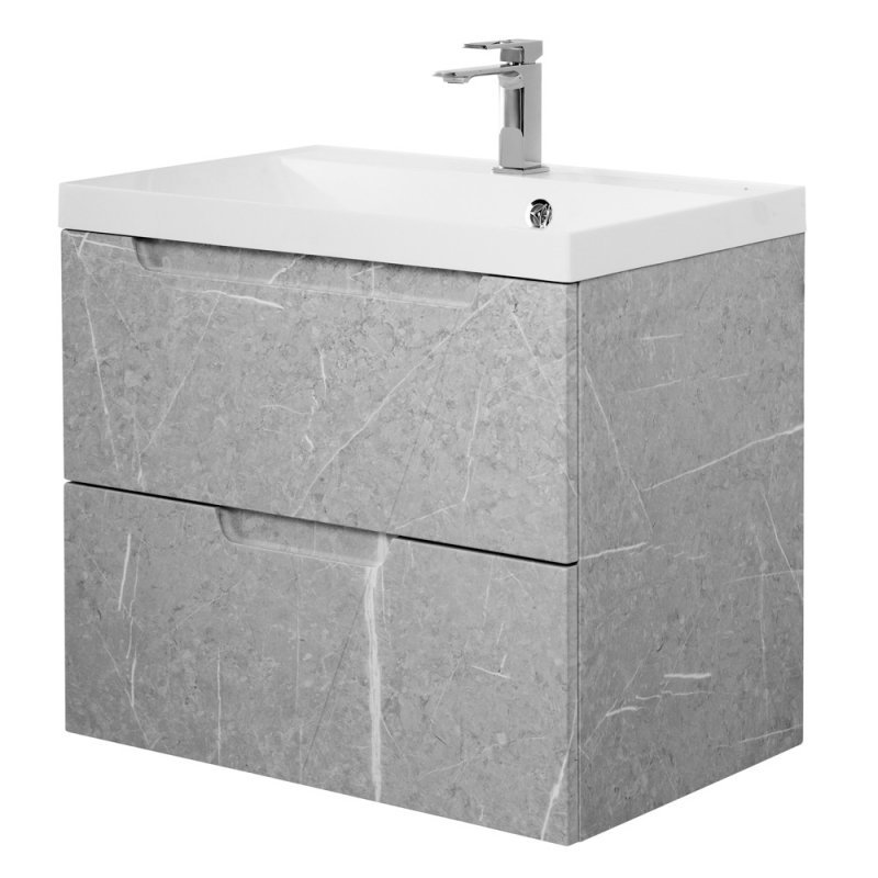 Тумба с раковиной подвесная BelBagno VITTORIA 70 Grigio Opaco, раковина белая