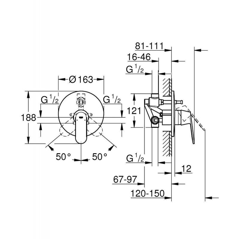 Смеситель для ванны Grohe Eurosmart Cosmopolitan 32879000 хром