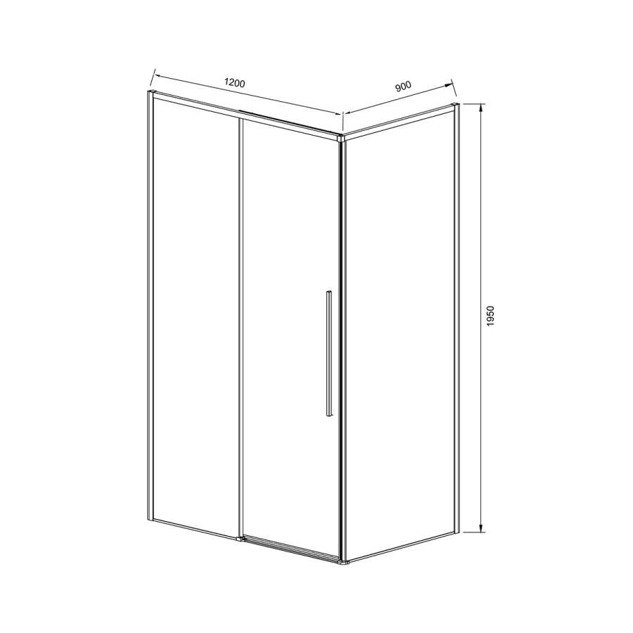 Душевой уголок Slim-N VSR-4SN9012CGB, 1200*900, черный, стекло тонированное