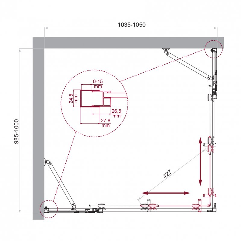 Душевой уголок BELBAGNO LUCE-AH-22
