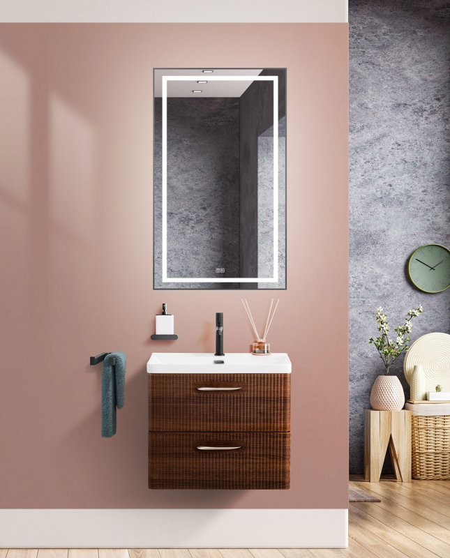 Тумба с раковиной подвесная BelBagno DUE 60 Bianco Lucido, раковина белая