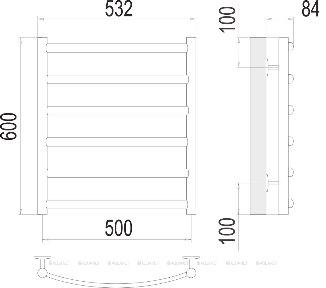 Полотенцесушитель Terminus Атланта+ П6 500х600