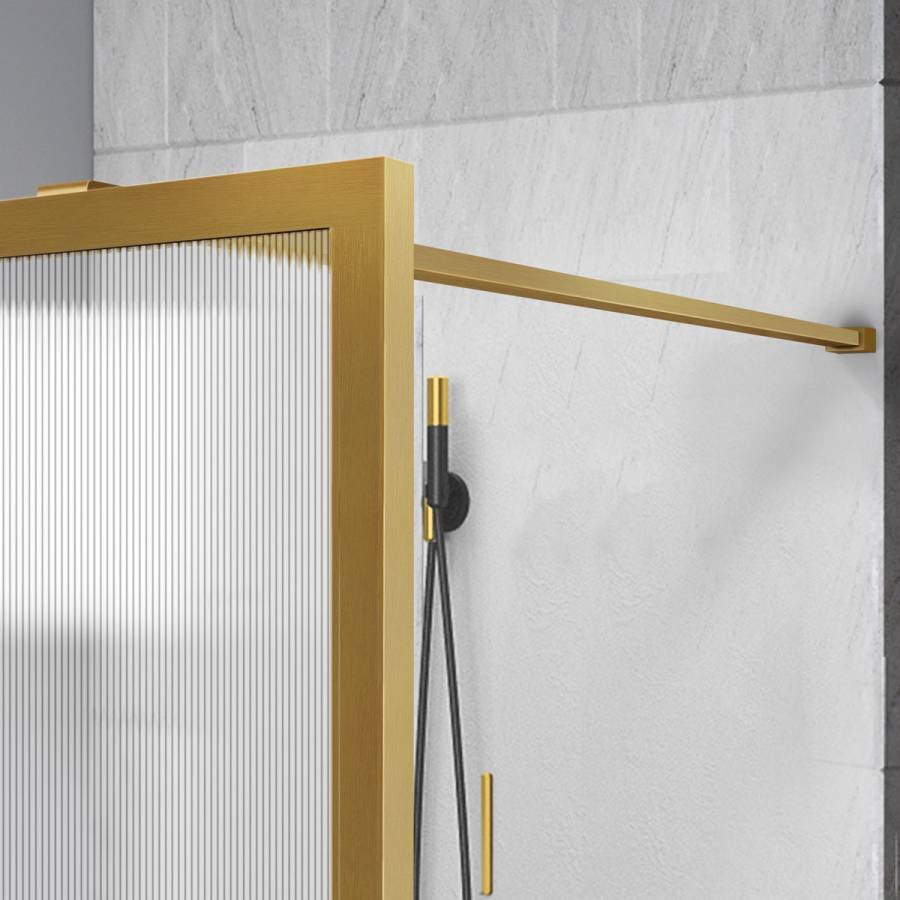 Душевая перегородка Walk-In VSW-1HP120FLBG, 1200*2000, брашированное золото, стекло рифленое