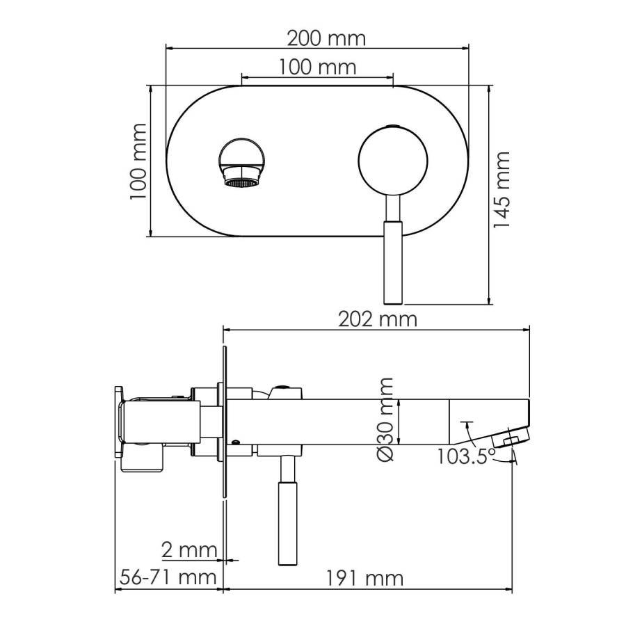 Wern 4230 Встраиваемый смеситель для раковины