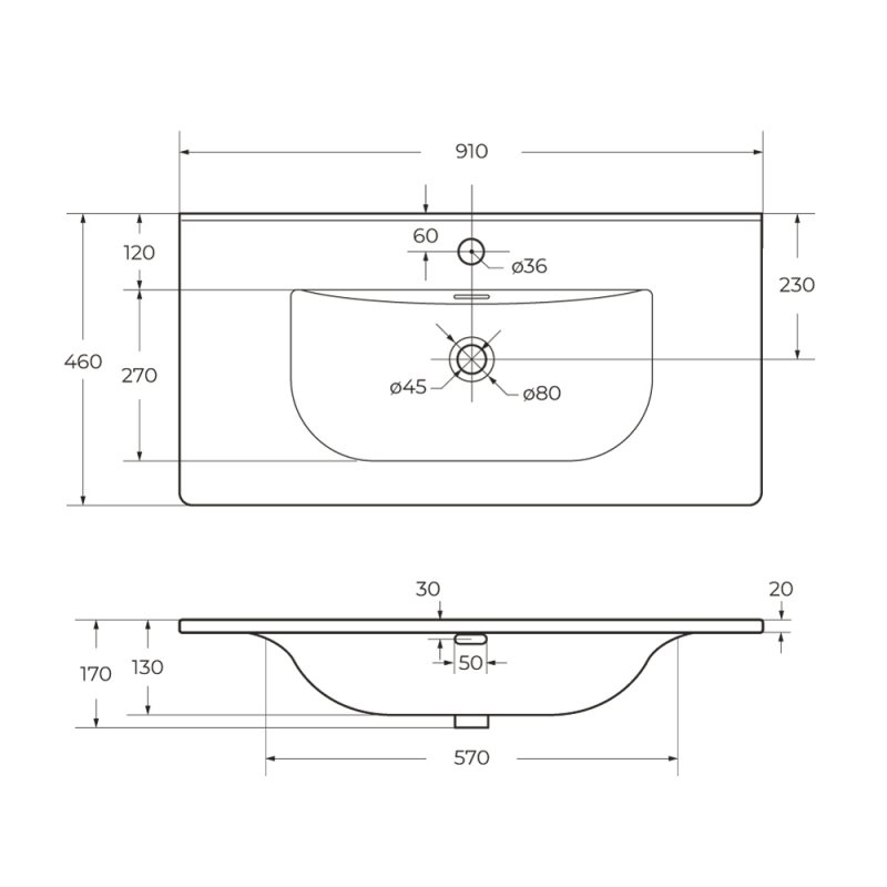 Стеклянная раковина BelBagno BB910/465-LV-VTR-BL