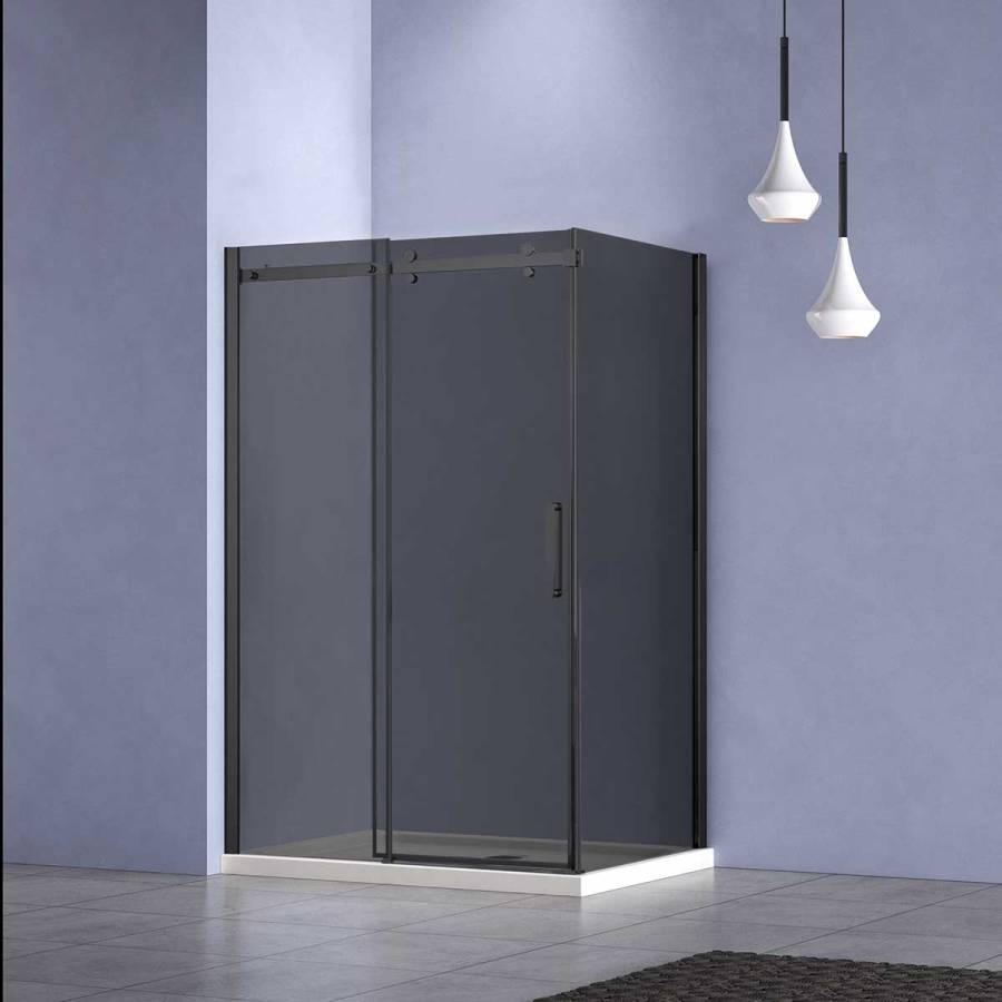 Душевой уголок Como-N VSR-4CN9016CGB, 1600*900, черный, стекло тонированное