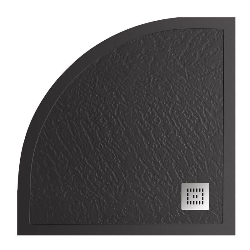 TRAY-MR-UNO-R-80-550-35-W-CR Поддон из искусственного мрамора в комплекте с сифоном с декоративной накладкой (хром)