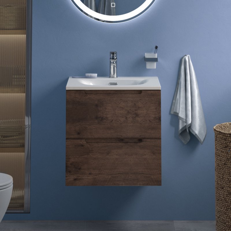 Тумба с раковиной подвесная BelBagno ETNA39-50 Rovere Nature, раковина белая