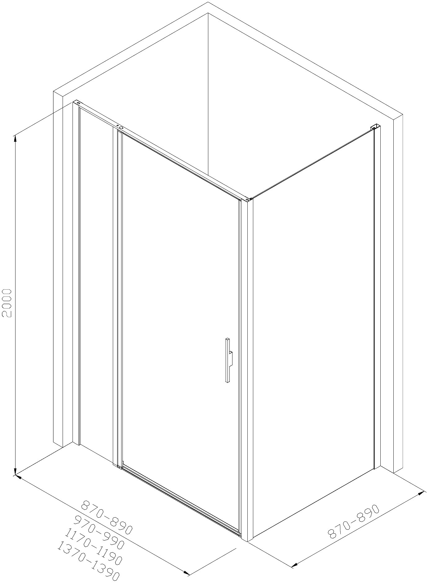 Душевой уголок Allen Brau Priority 90x90 3.31027.BBA + 3.31045.BBA черный браш