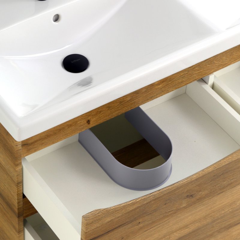 Тумба с раковиной на две чаши четырьмя ящиками подвесная BelBagno MARINO-CER 120 Bianco Lucido , раковина белая