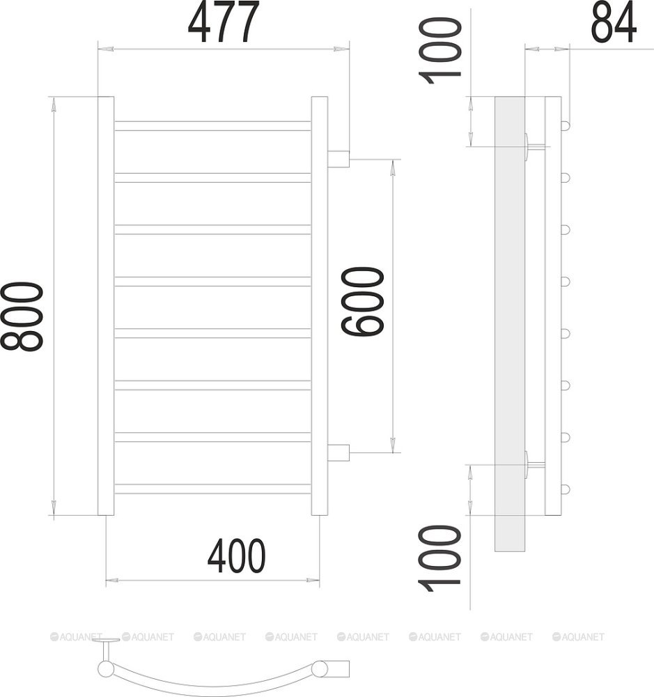 Полотенцесушитель Terminus Классик П8 400х800 бп600