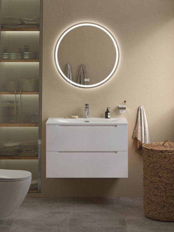 Тумба с раковиной подвесная BelBagno ETNA39-70 Rovere Moro, раковина белая