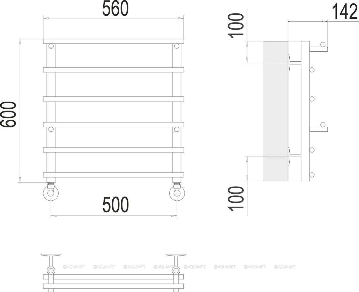 Полотенцесушитель Terminus Вента П6 500х600
