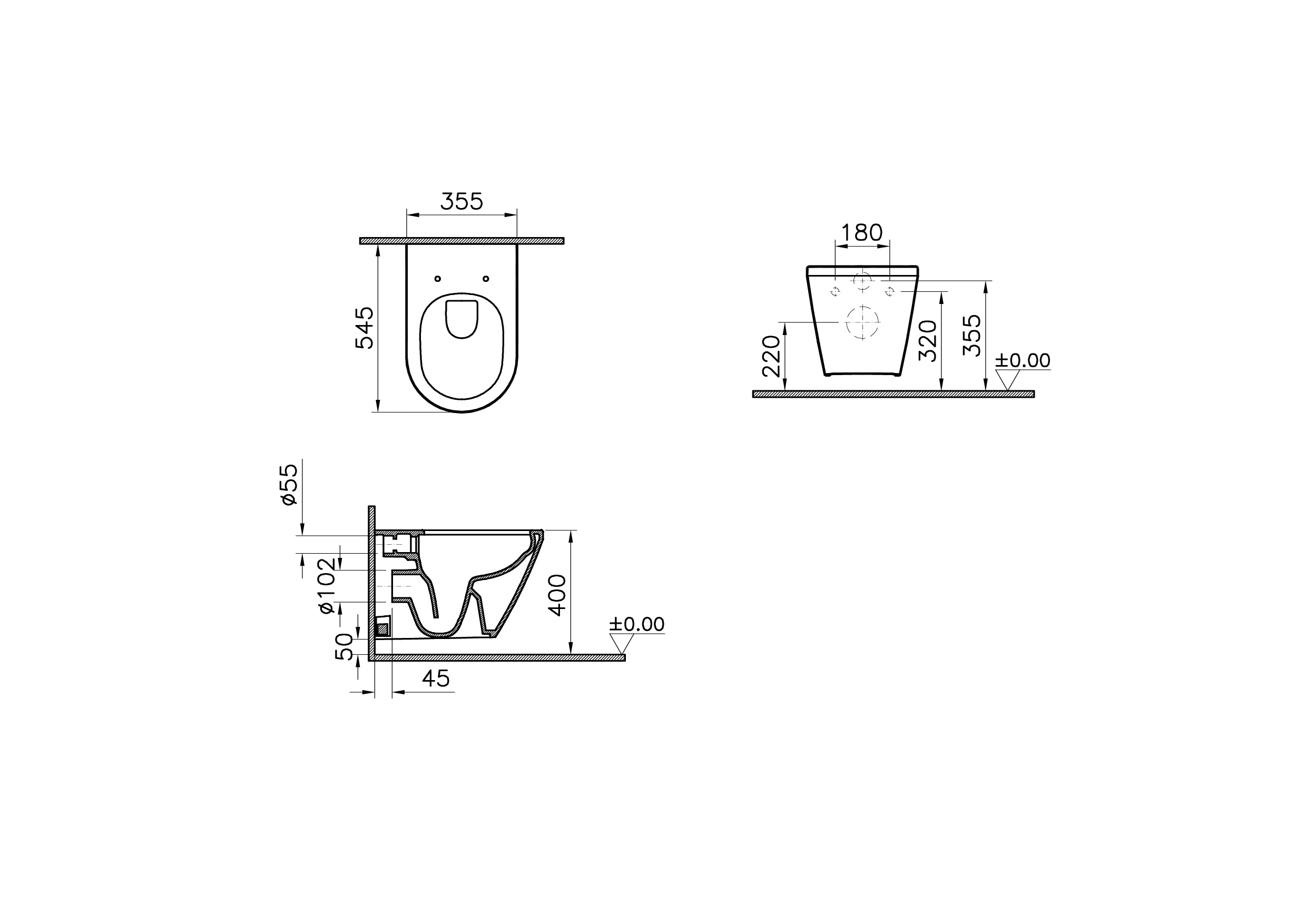 Унитаз подвесной VitrA Integra Round 7041B003-0075, безободковый
